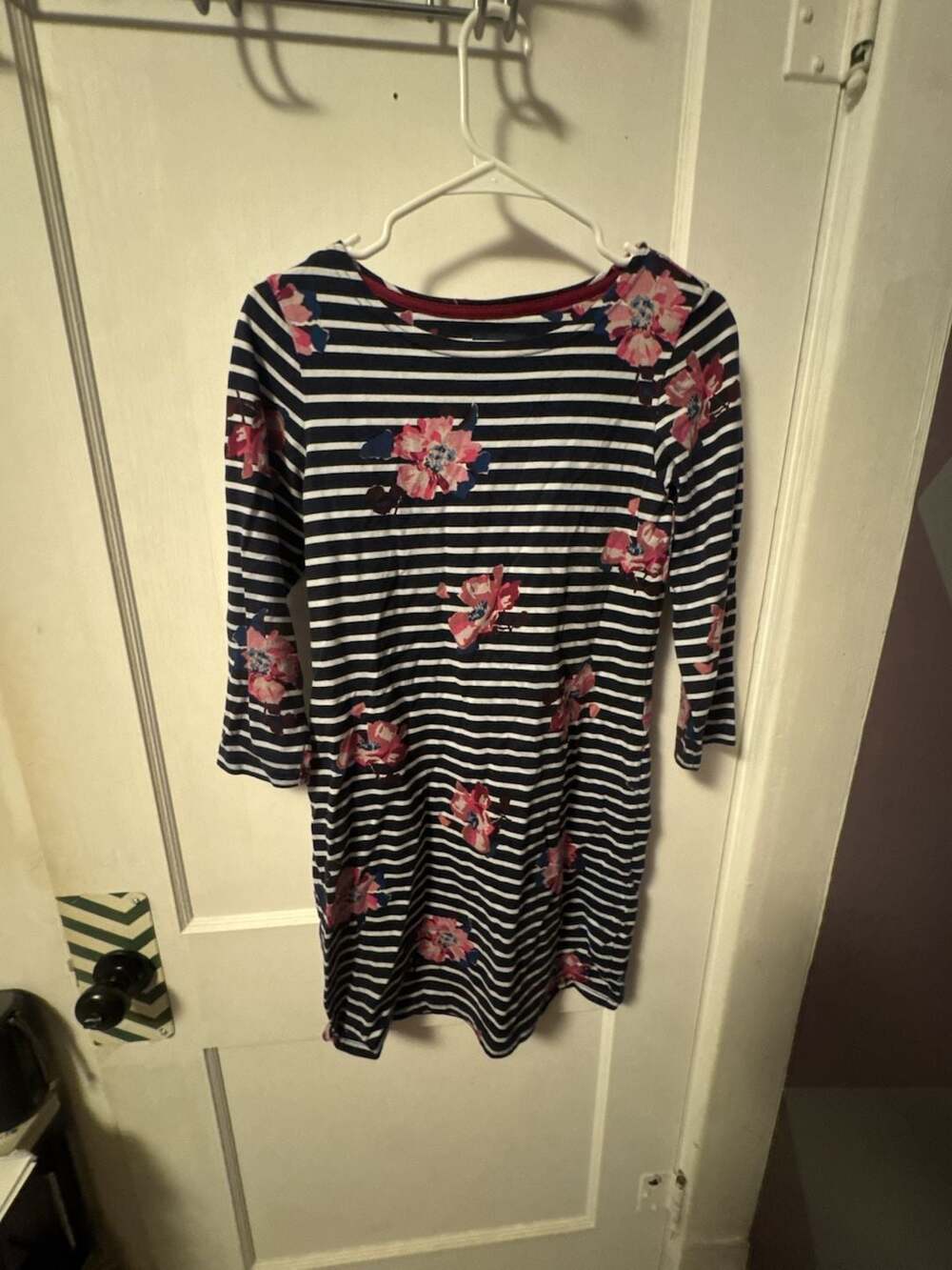 Joules Riviera Print Navy Striped Floral Dress US 6